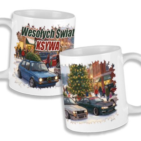 Golf Mk1, BMW E30, Nissan S14 + Imię - kubek